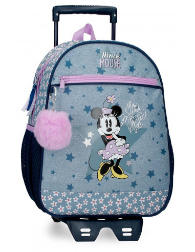 MOCHILA ADAP.33CM. C/CARRO MINNIE STYLE